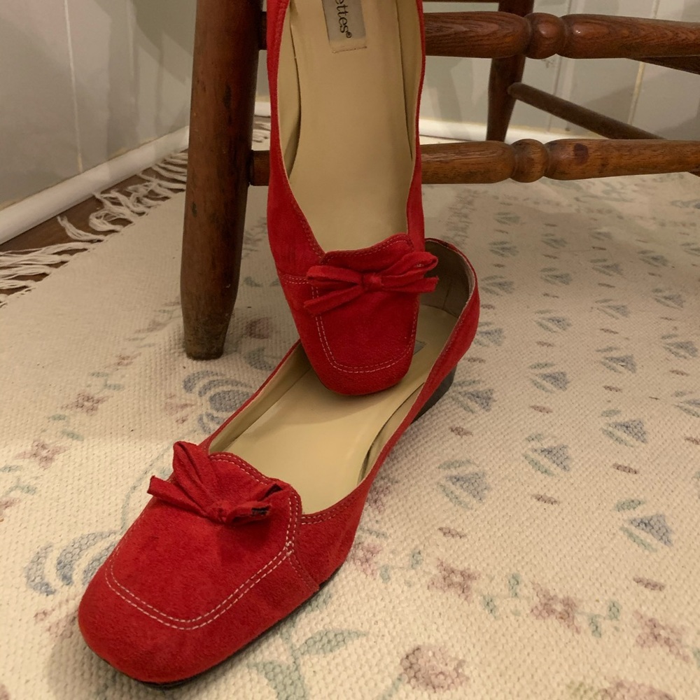 Red Silhouettes Suede Loafers